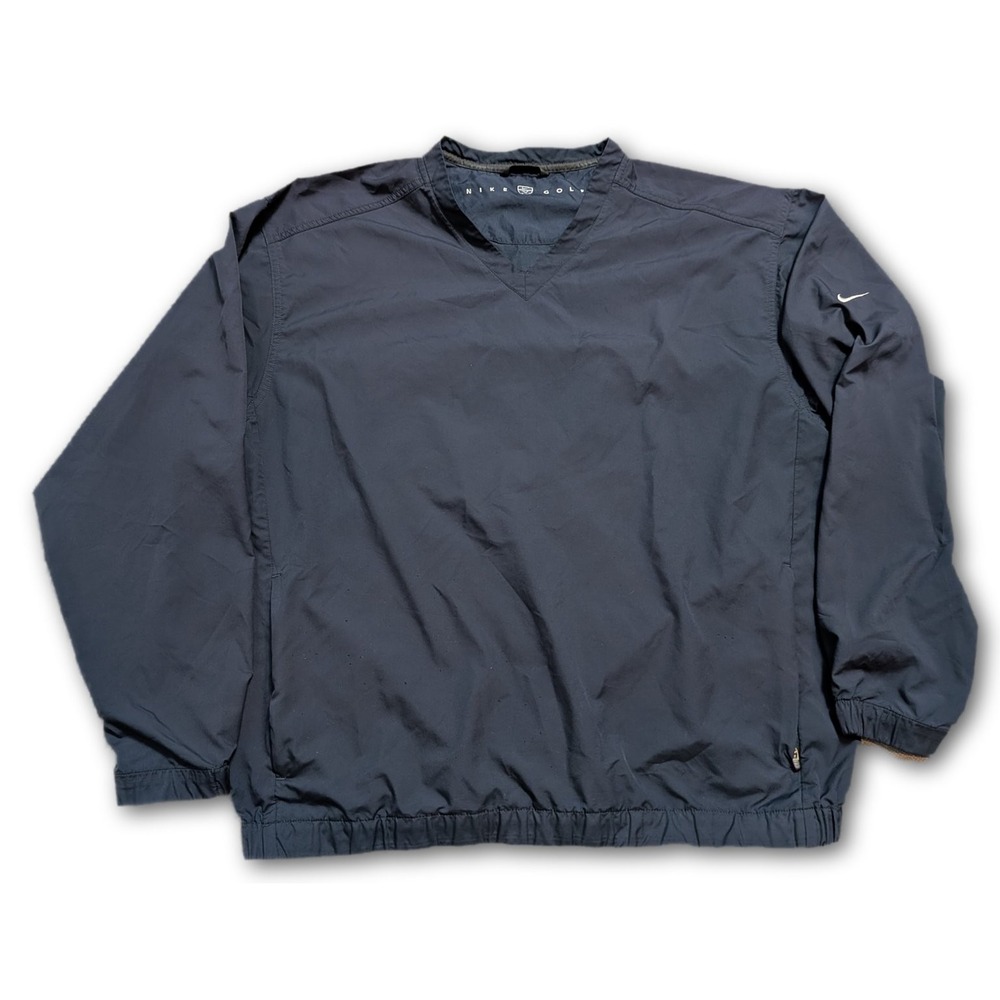 Nike Golf Mens Appx. XL Jacket Navy Blue Golf Windshirt Polyester Regular V-Neck